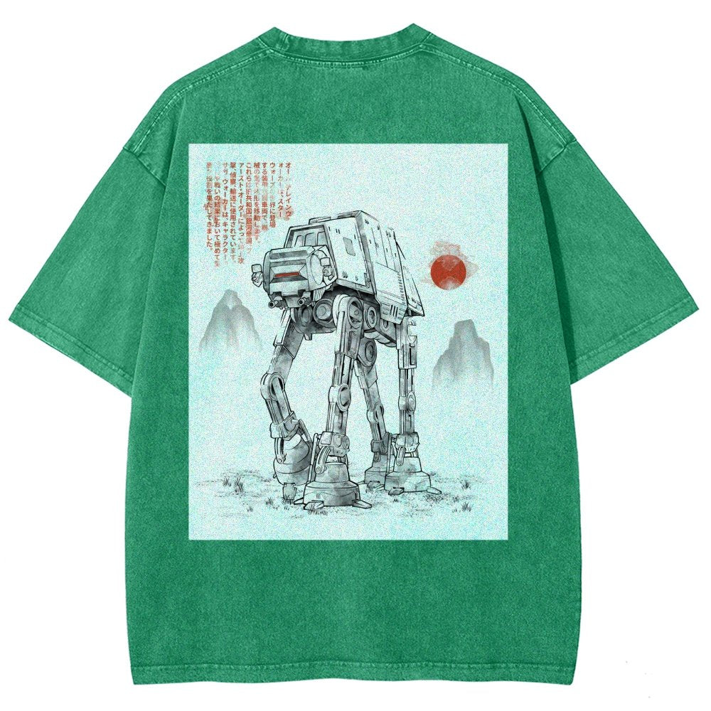 Astrobot Invention Armored Walker Back Print Washed T-Shirt