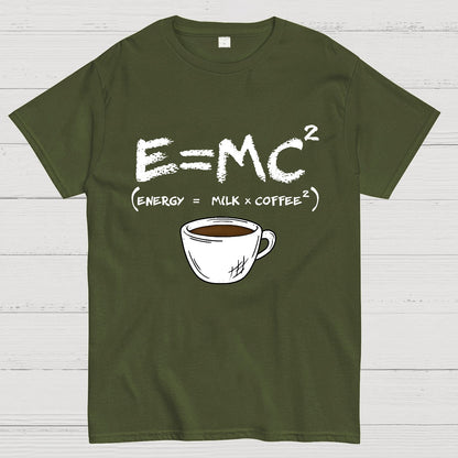 E = MC² Energy Equals Milk and Coffee Geek T-Shirt