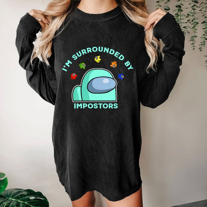 I'm Surrounded By Impostors Washed Long Sleeve Tee