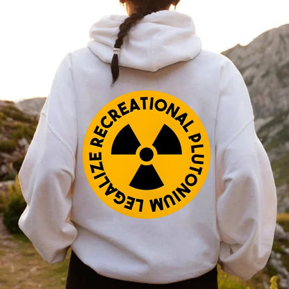 Legalize Recreational Plutonium Printed Back Unisex Cotton Hoodie