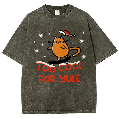 Too Cool For Yule Vintage Distressed T-shirt