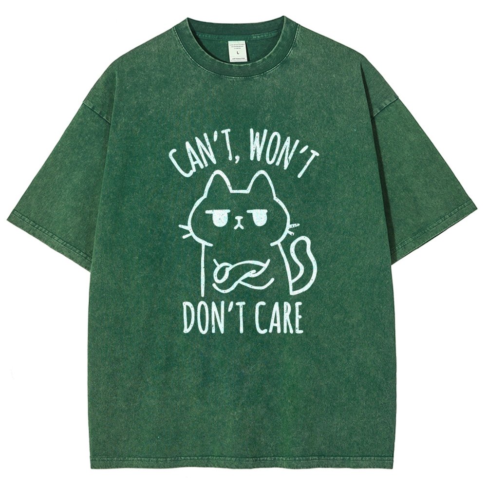 Can't Won't Don't Care Vintage Distressed T-shirt