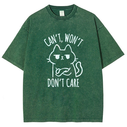 Can't Won't Don't Care Vintage Distressed T-shirt