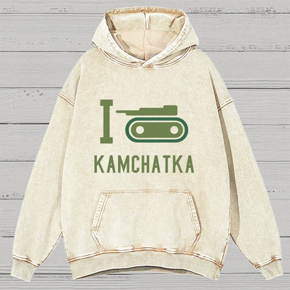 I Love Kamchatka  Vintage Distressed Hoodie