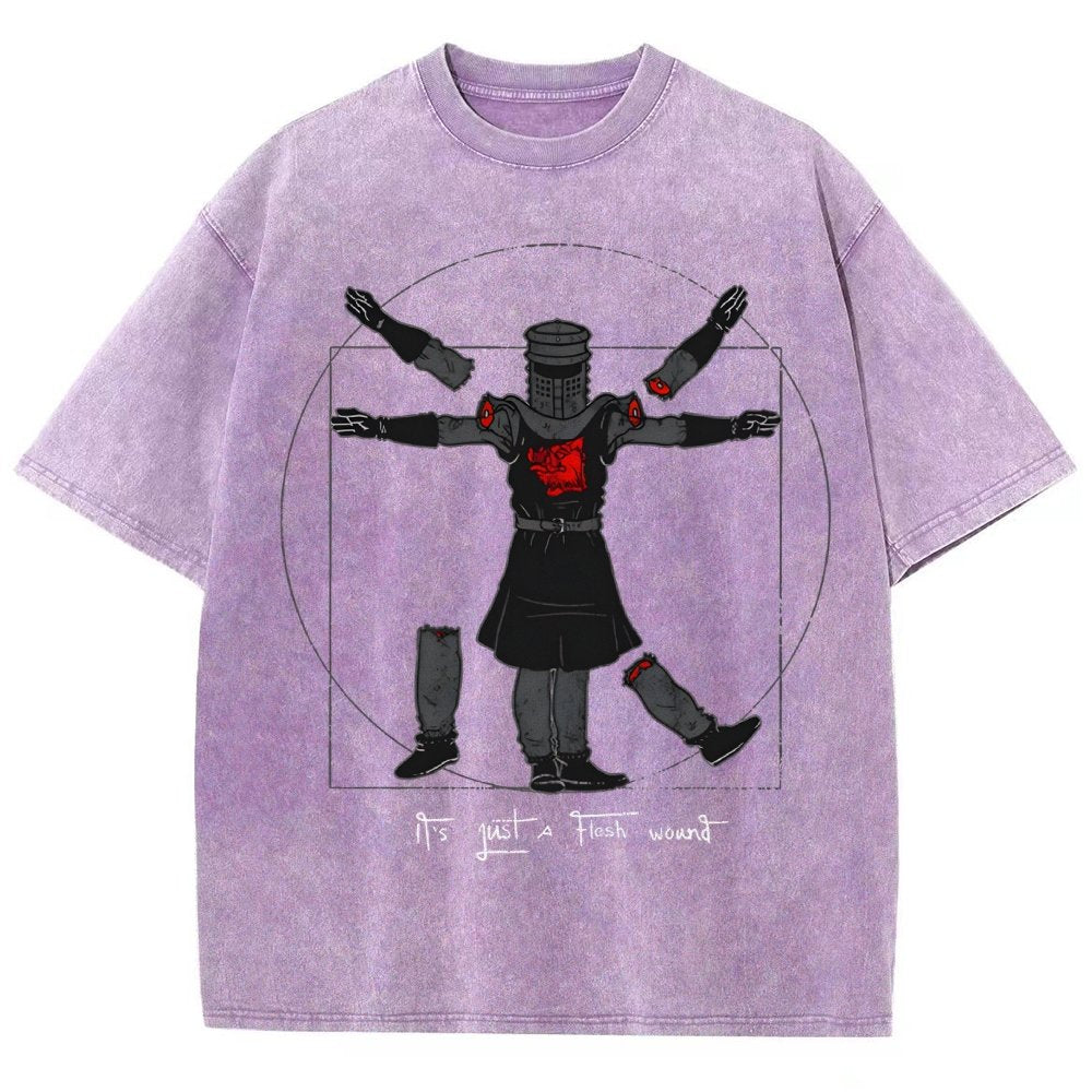 Vitruvian Man- Black Knight Vintage Distressed T-shirt