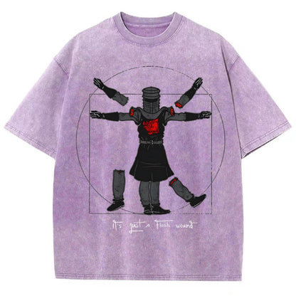 Vitruvian Man- Black Knight Vintage Distressed T-shirt