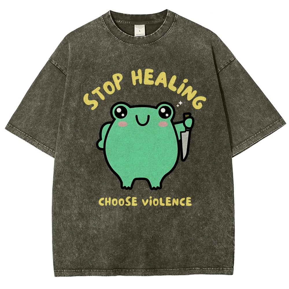Stop Healing Choose Violence Vintage Distressed T-shirt