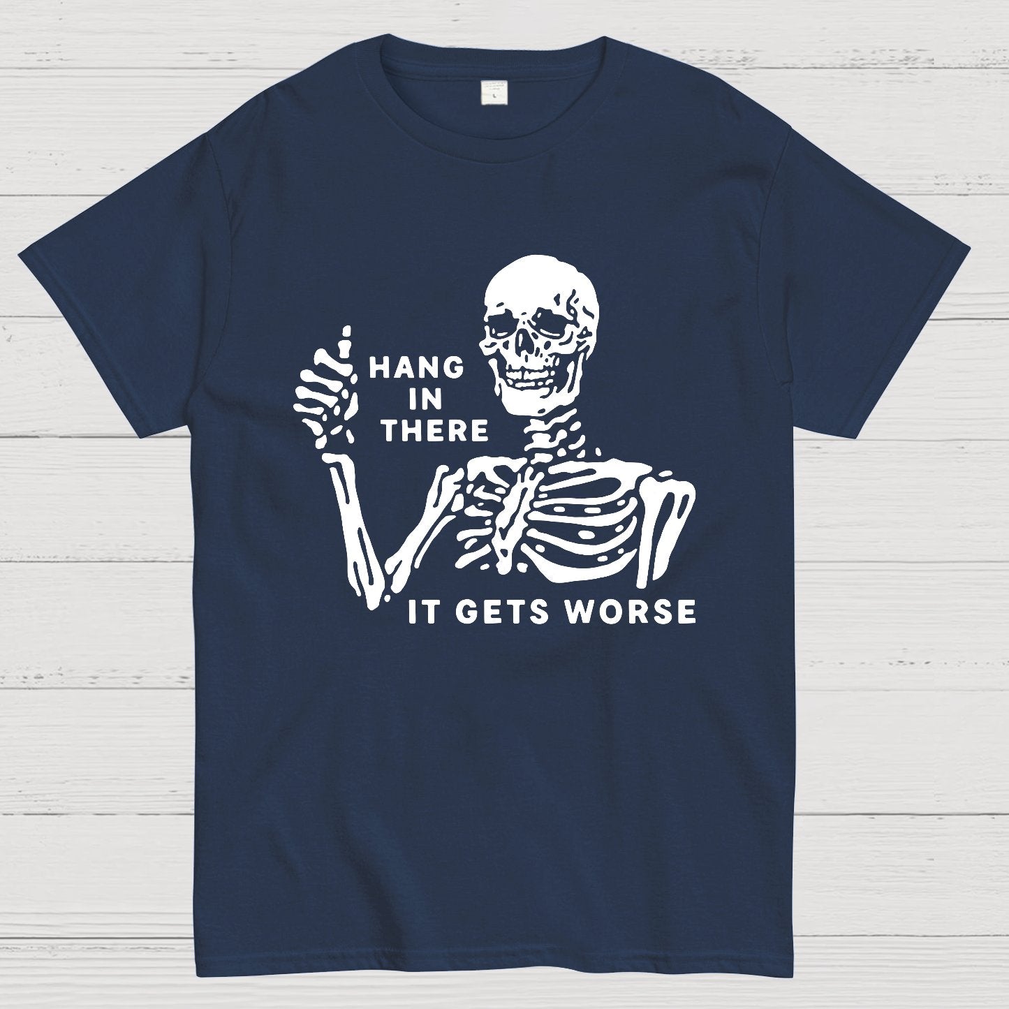 Hang In There Skeleton Geek T-Shirt