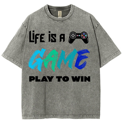 Life Is A Game Play To Win Vintage Distressed T-shirt