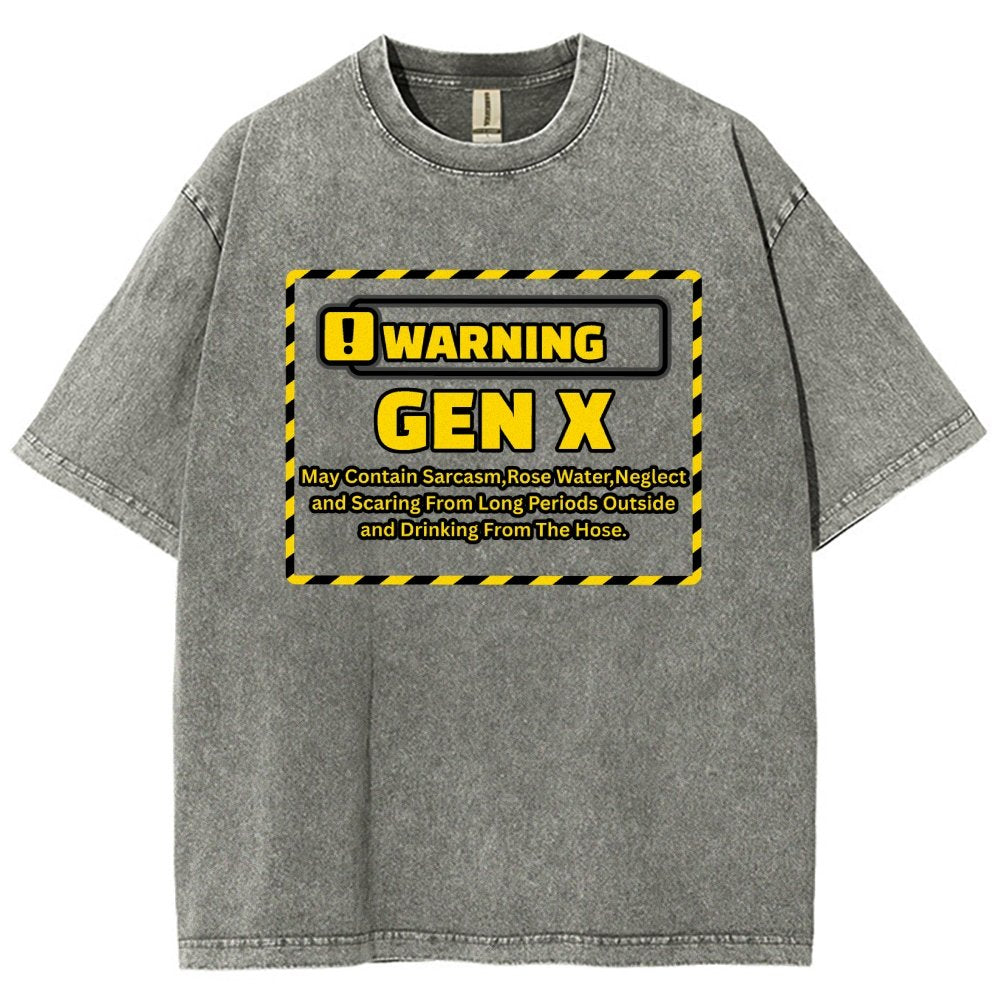 Warning Gen X - Funny Warning Design Vintage Distressed T-shirt