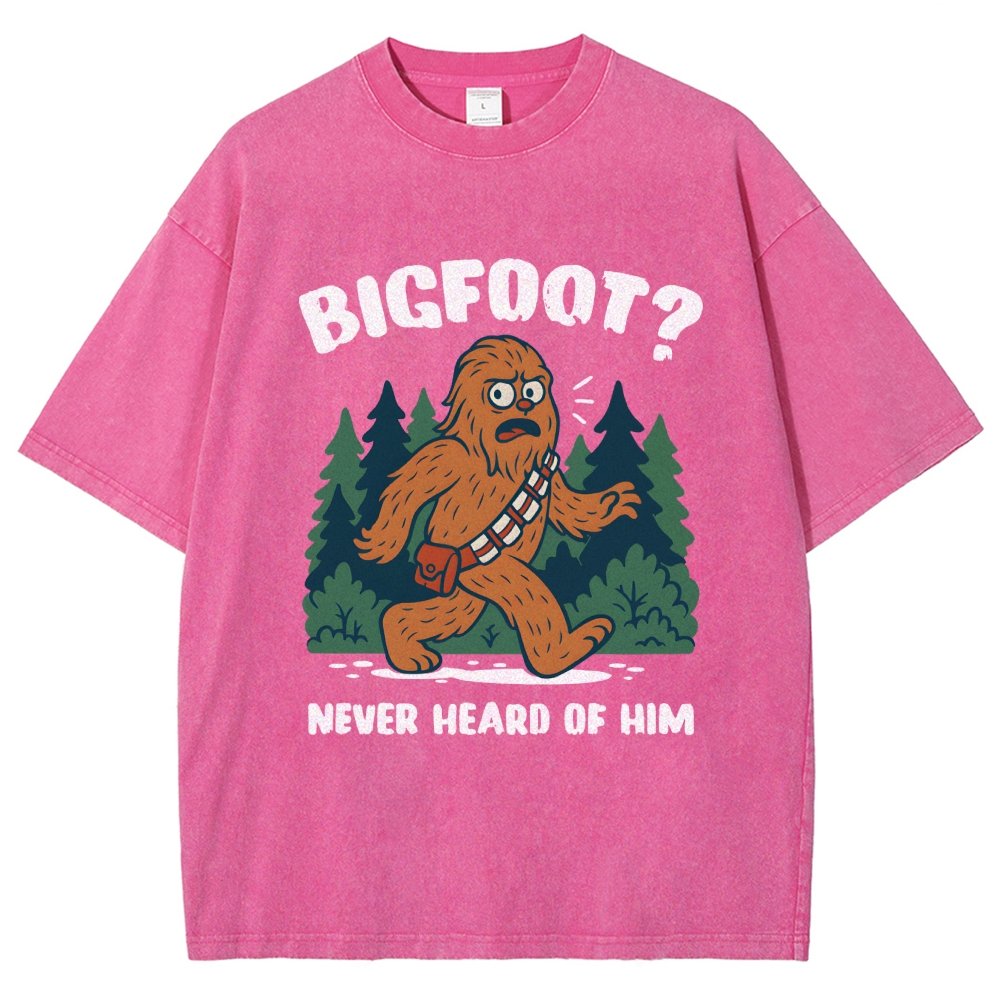 Bigfoot Never Heard Of Him Vintage Distressed T-shirt