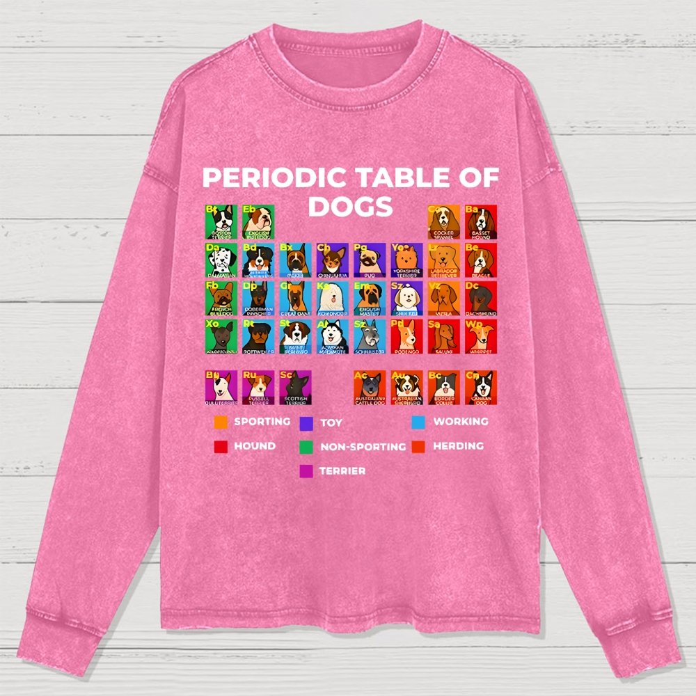 Periodic Table Of Dogs Washed Long Sleeve Tee