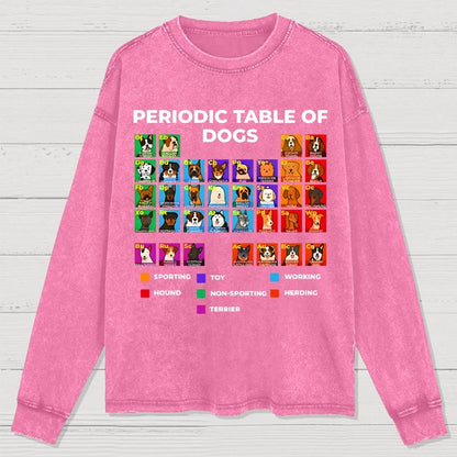Periodic Table Of Dogs Washed Long Sleeve Tee