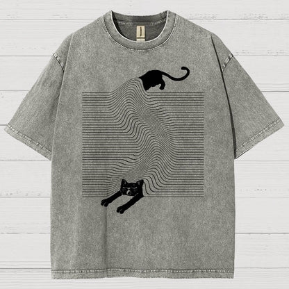Cute Cat Vintage Distressed T-shirt