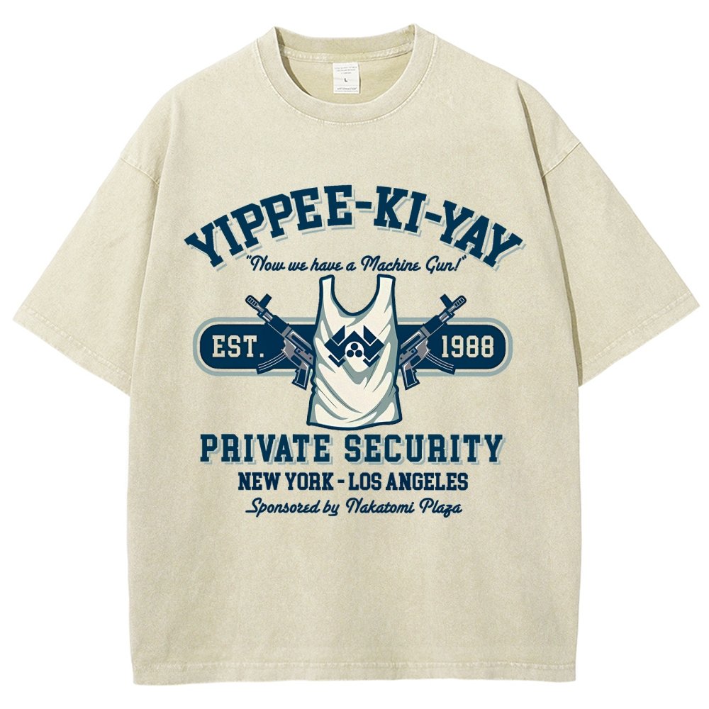 Yippee Ki Yay Security NY-LA Vintage Distressed T-shirt
