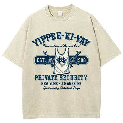 Yippee Ki Yay Security NY-LA Vintage Distressed T-shirt