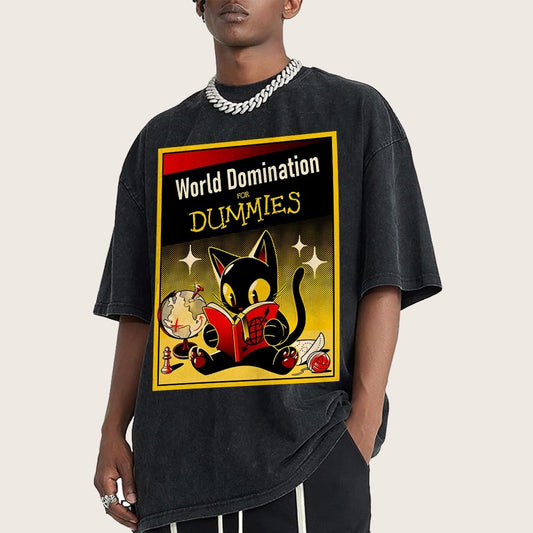 World Domination For Dummies Vintage Distressed T-shirt