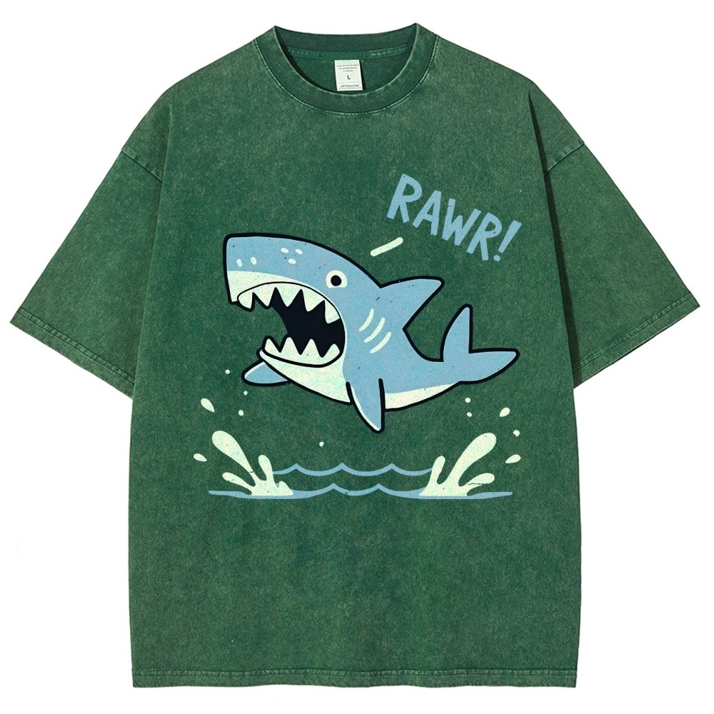 Shark Rawr! Vintage Distressed T-shirt