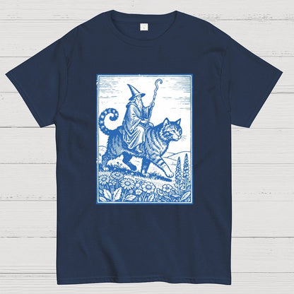 Wizard Cat Rider Geek T-Shirt
