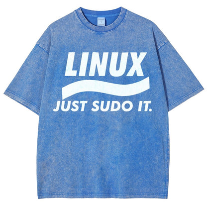 Linux Just Sudo It Vintage Distressed T-shirt
