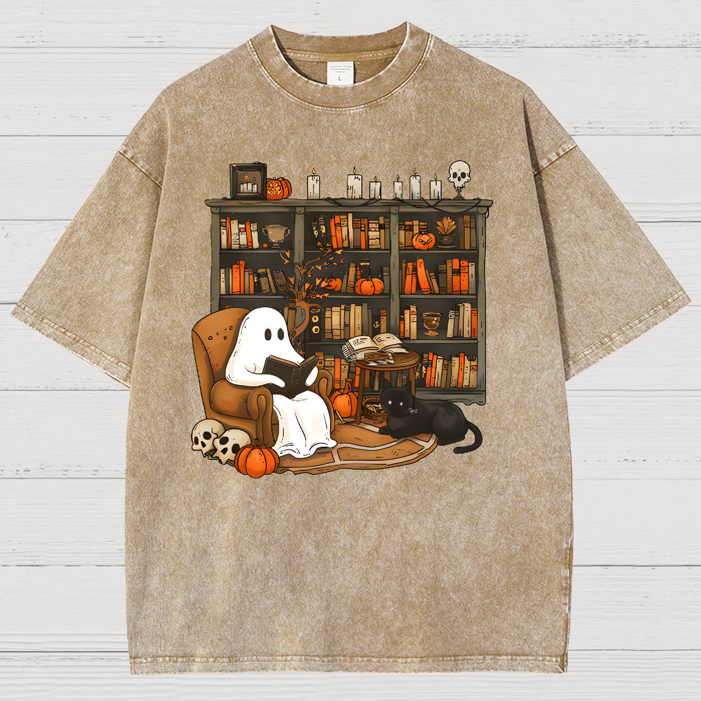 Retro Ghost Reading Books Sweatshirt Vintage Distressed T-shirt