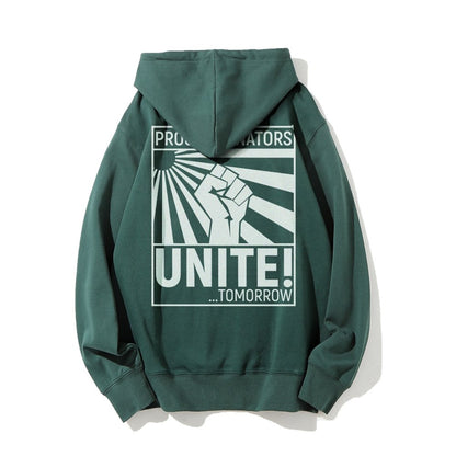 Procrastinators Unite! Printed Back Unisex Cotton Hoodie