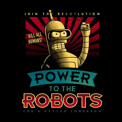 Power To The Robots Geek Cotton Sweatshirt