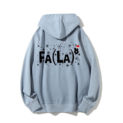 Math Christmas Printed Back Unisex Cotton Hoodie