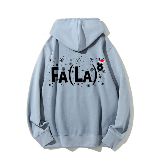 Math Christmas Printed Back Unisex Cotton Hoodie