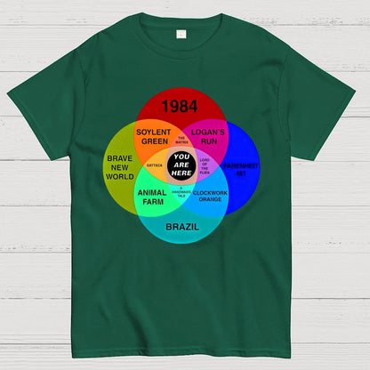 Dystopian Venn Diagram You Are Here Geek T-Shirt