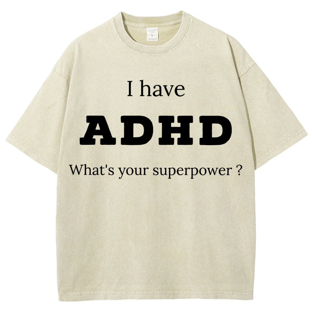 Adhd Is My Superpower Vintage Distressed T-shirt