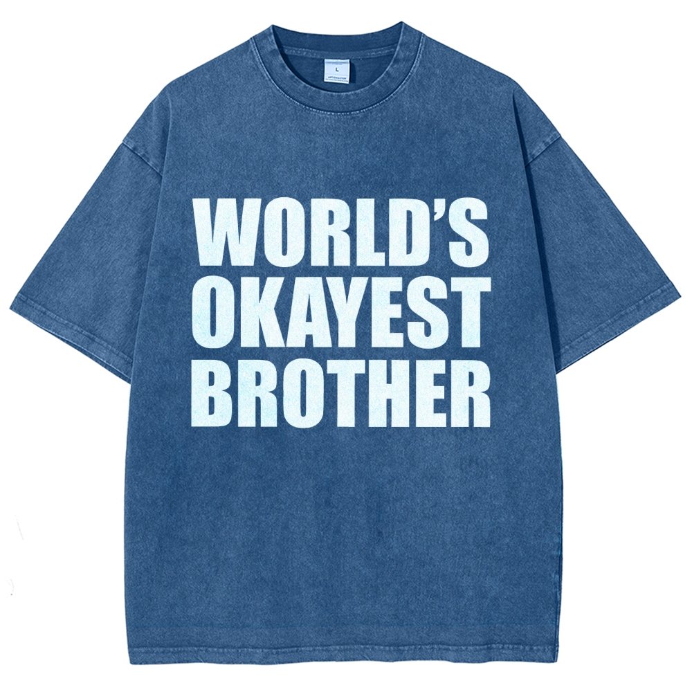 World's Okayest Brother Vintage Distressed T-shirt