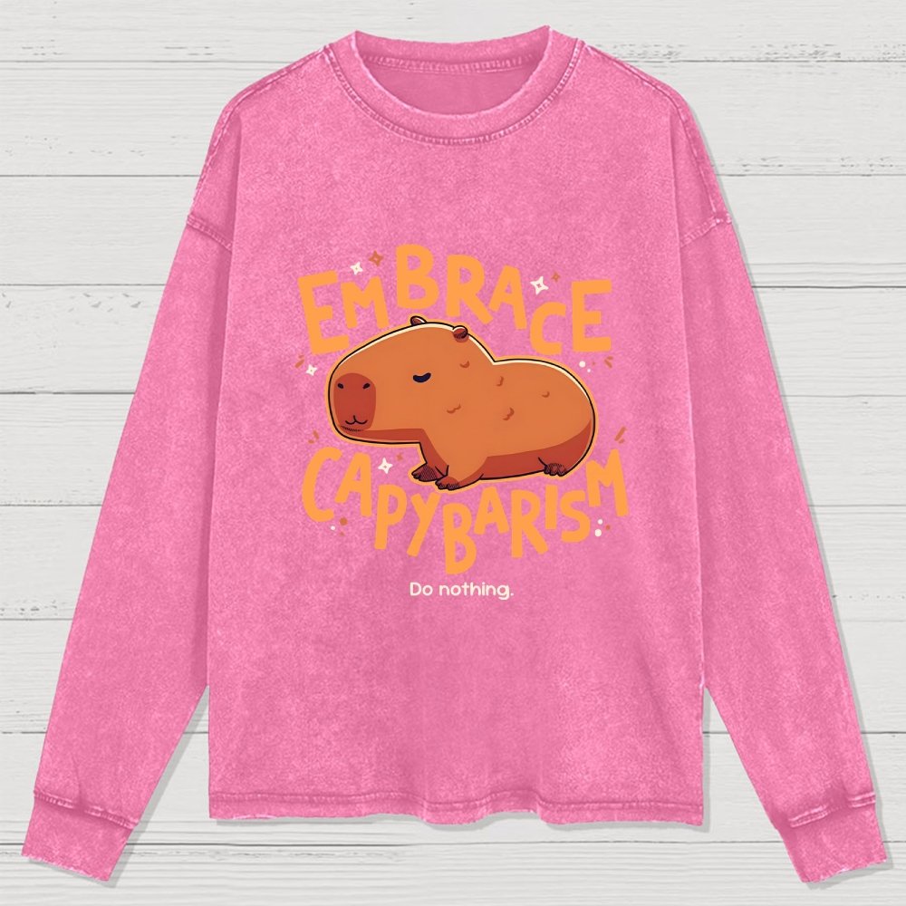 Capybarism Washed Long Sleeve Tee