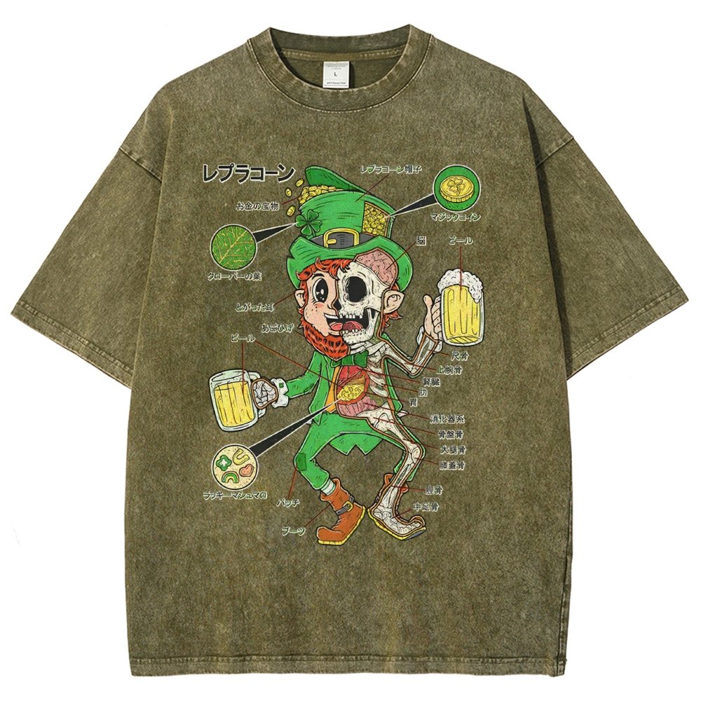 LEPRECHAUN ANATOMY-St. Patrick's Day Vintage Distressed T-shirt