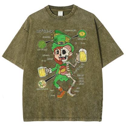 LEPRECHAUN ANATOMY-St. Patrick's Day Vintage Distressed T-shirt