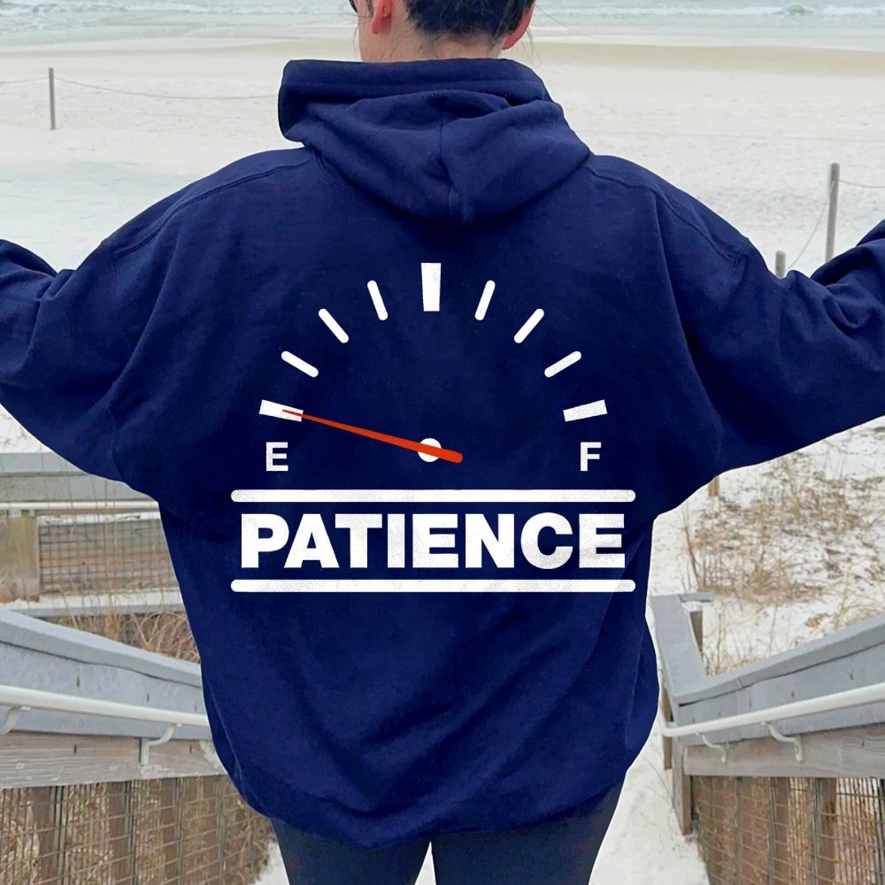 funny patience Printed Back Unisex Cotton Hoodie