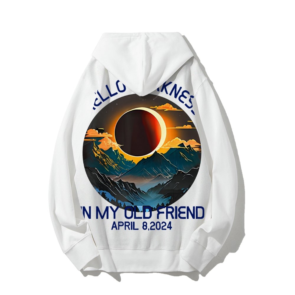 Hello Darkness My Old Friend Nerdy Graphic Geek Printed Back Cotton Hoodie