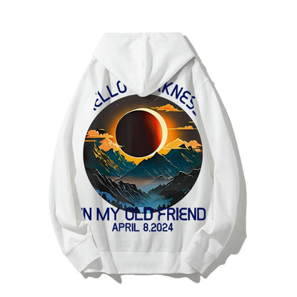 Hello Darkness My Old Friend Nerdy Graphic Geek Printed Back Cotton Hoodie