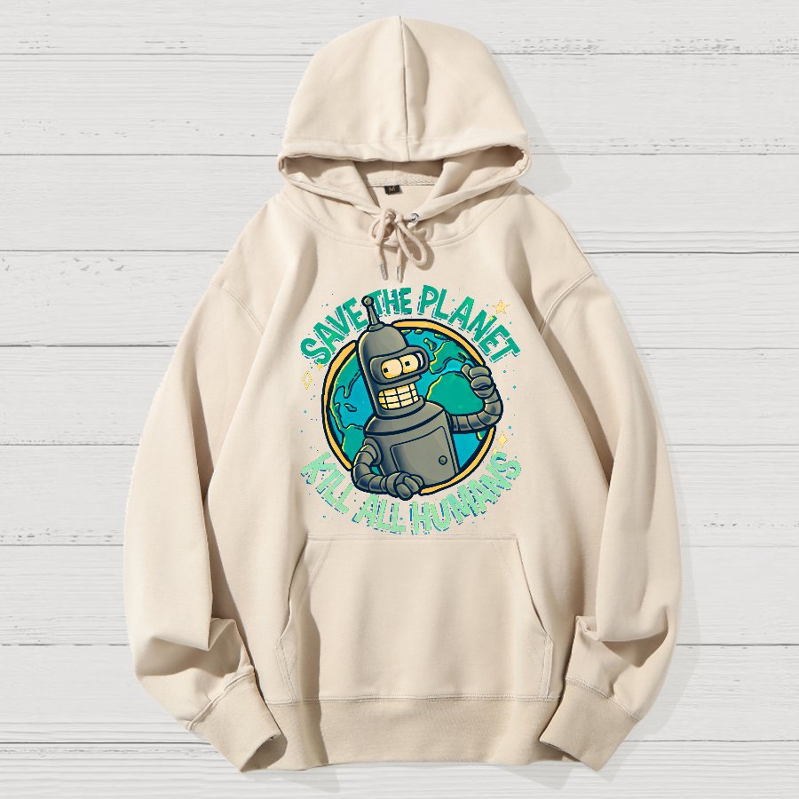 Save The Planet Kill All Humans Geek Cotton Hoodie