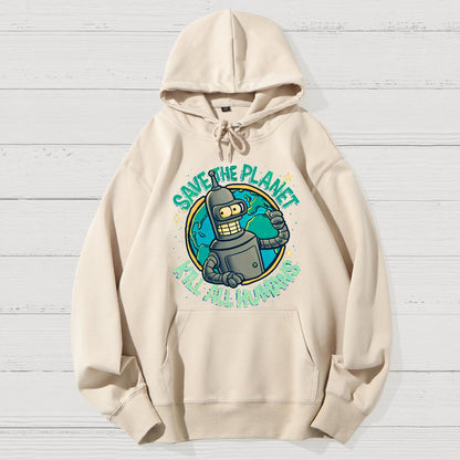 Save The Planet Kill All Humans Geek Cotton Hoodie
