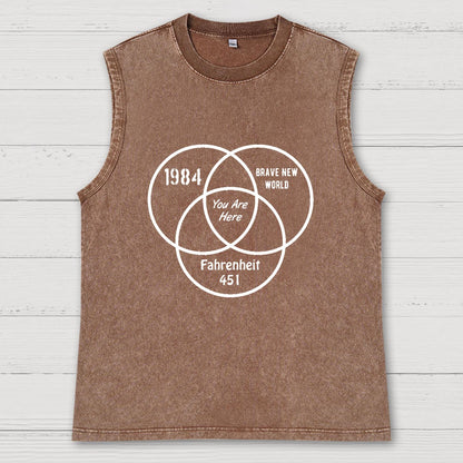 You Are Here Vintage Distressed Washed Tank