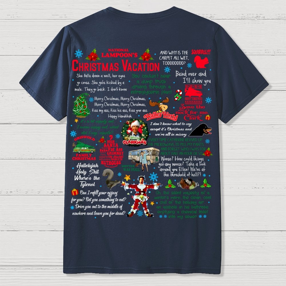 Holiday Vacation Quote Front And Back Printing Geek T-Shirt