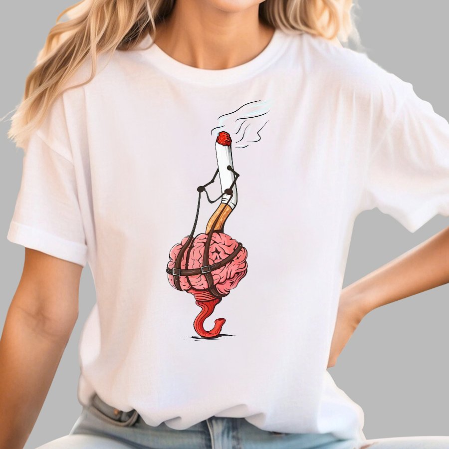 Cigarettes Slave the Brain Geeky T-Shirt