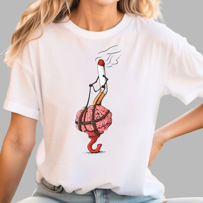 Cigarettes Slave the Brain Geeky T-Shirt