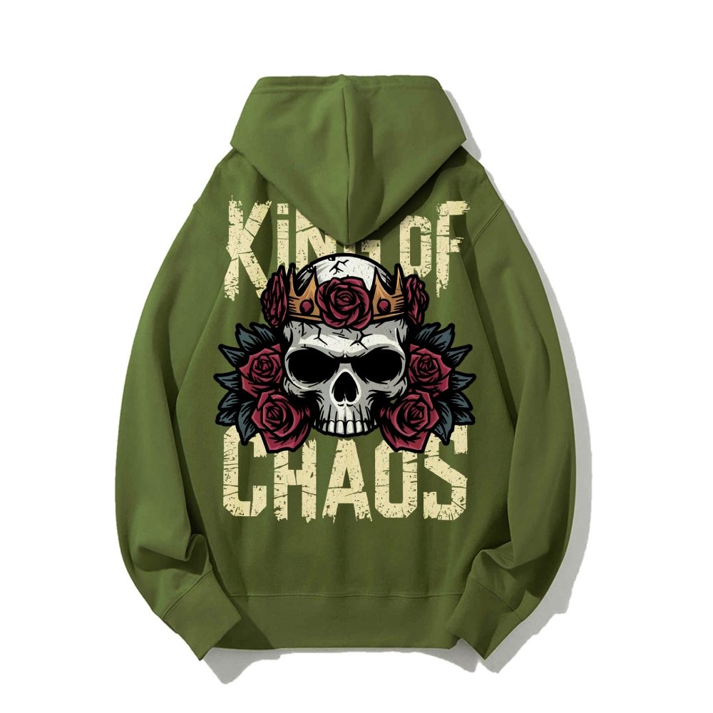 King Of Chaos Printed Back Cotton Hoodie