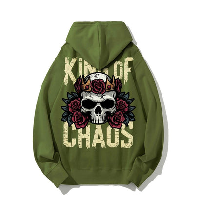 King Of Chaos Printed Back Cotton Hoodie