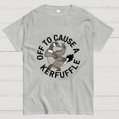 Off To Cause A Kerfuffle Goose Art Print Geek T-Shirt
