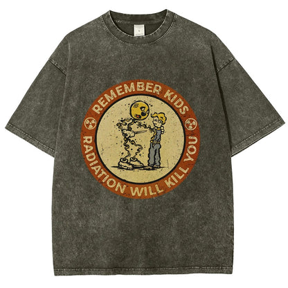 Vintage Radiation Warning Vintage Distressed T-shirt