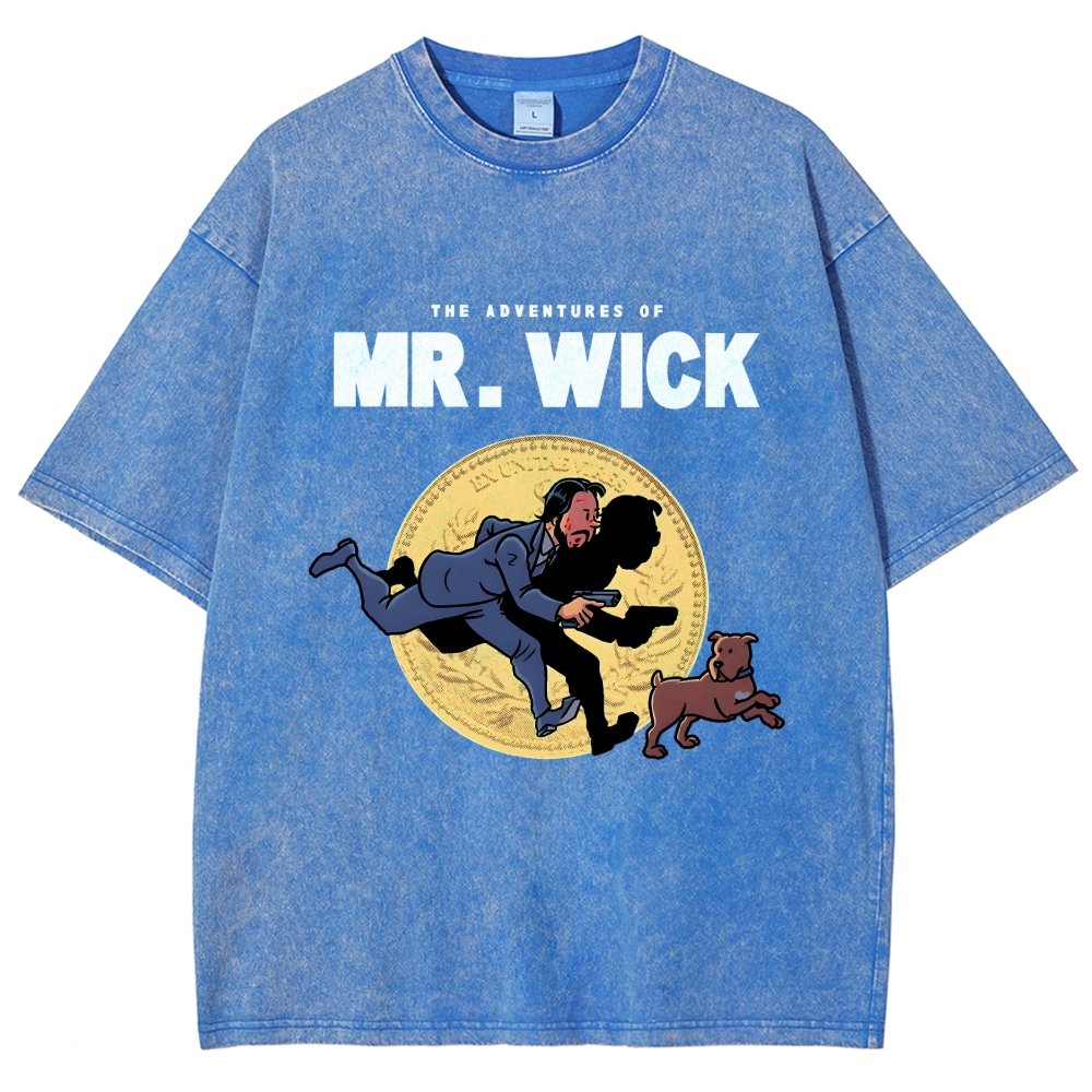 The Adventures of Mr. Wick Vintage Distressed T-shirt