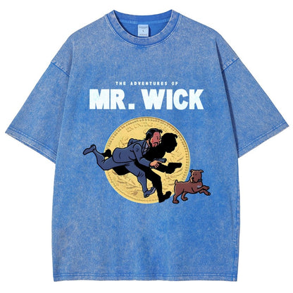 The Adventures of Mr. Wick Vintage Distressed T-shirt